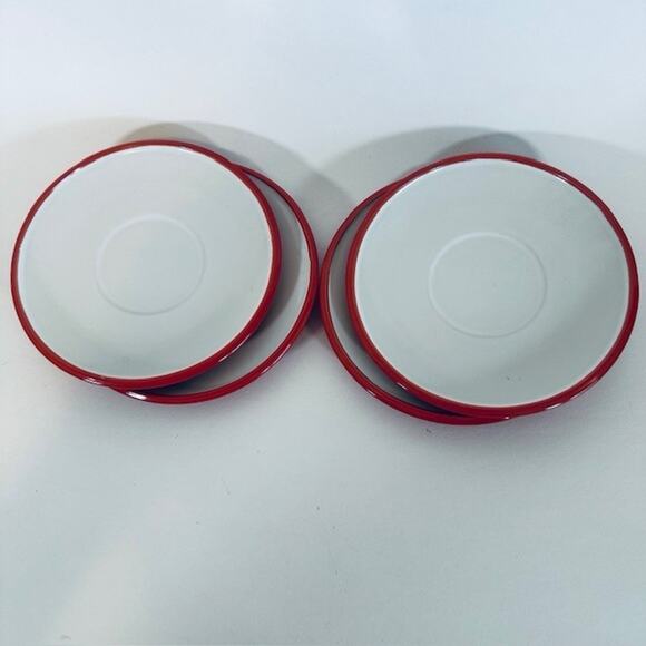 Dansk Kobenstyle Chili Red Espresso 5.4 inch #844320 Saucers set of 4 NWT - Picture 9 of 9